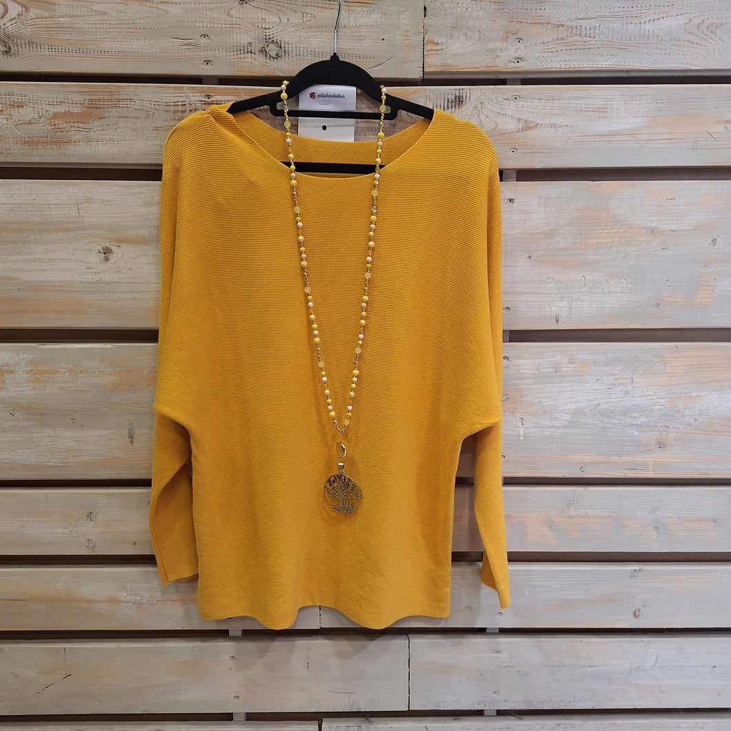 SWEATER MURCIÉLAGO-AMARILLO