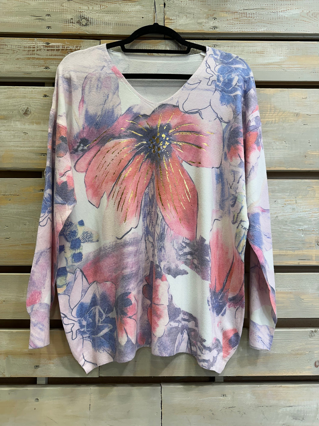Sweater Floreado - Lila / Sandía