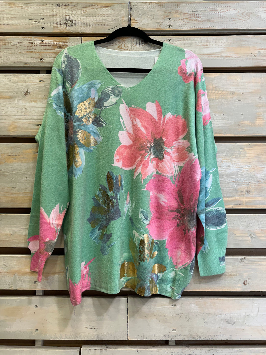 Sweater Floreado - Verde Opaco