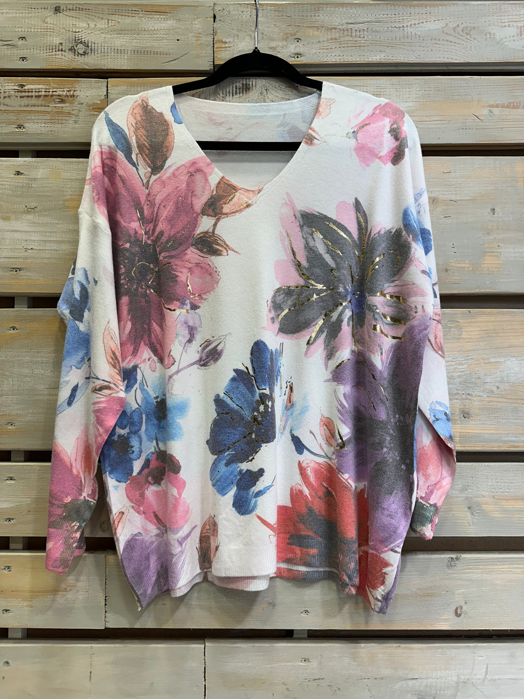 Sweater Floreado - Crema