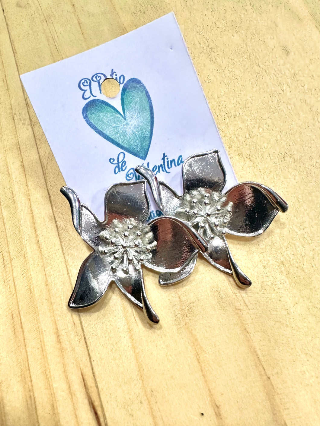 Aros Flor-Plateado
