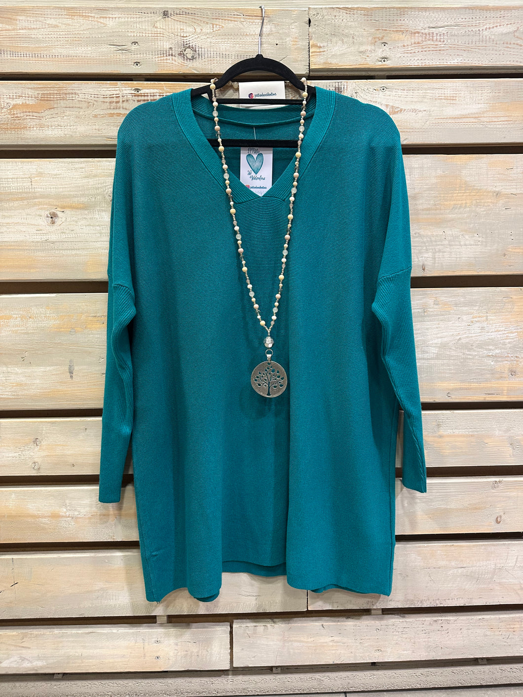 SWEATER CUELLO V MEDIUM-PETRÓLEO