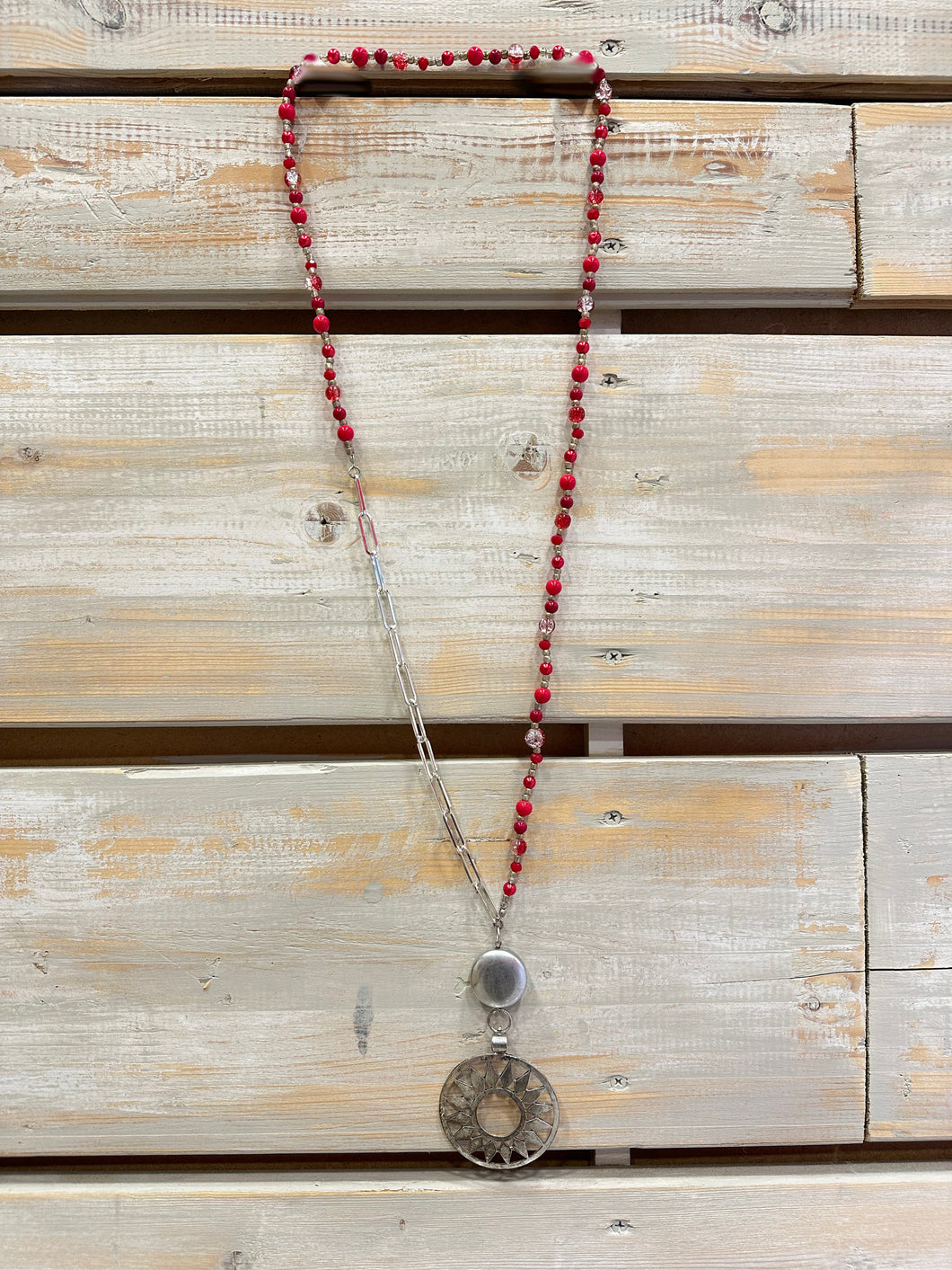 Collar Rojo/Plateado