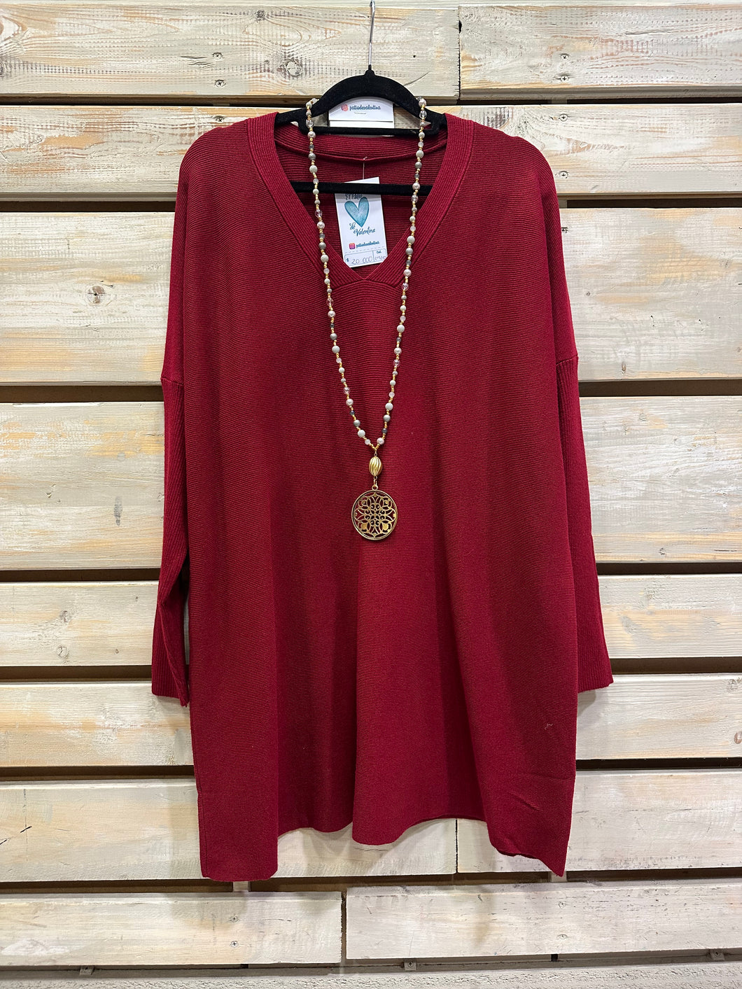 SWEATER CUELLO V MEDIUM-CIRUELA
