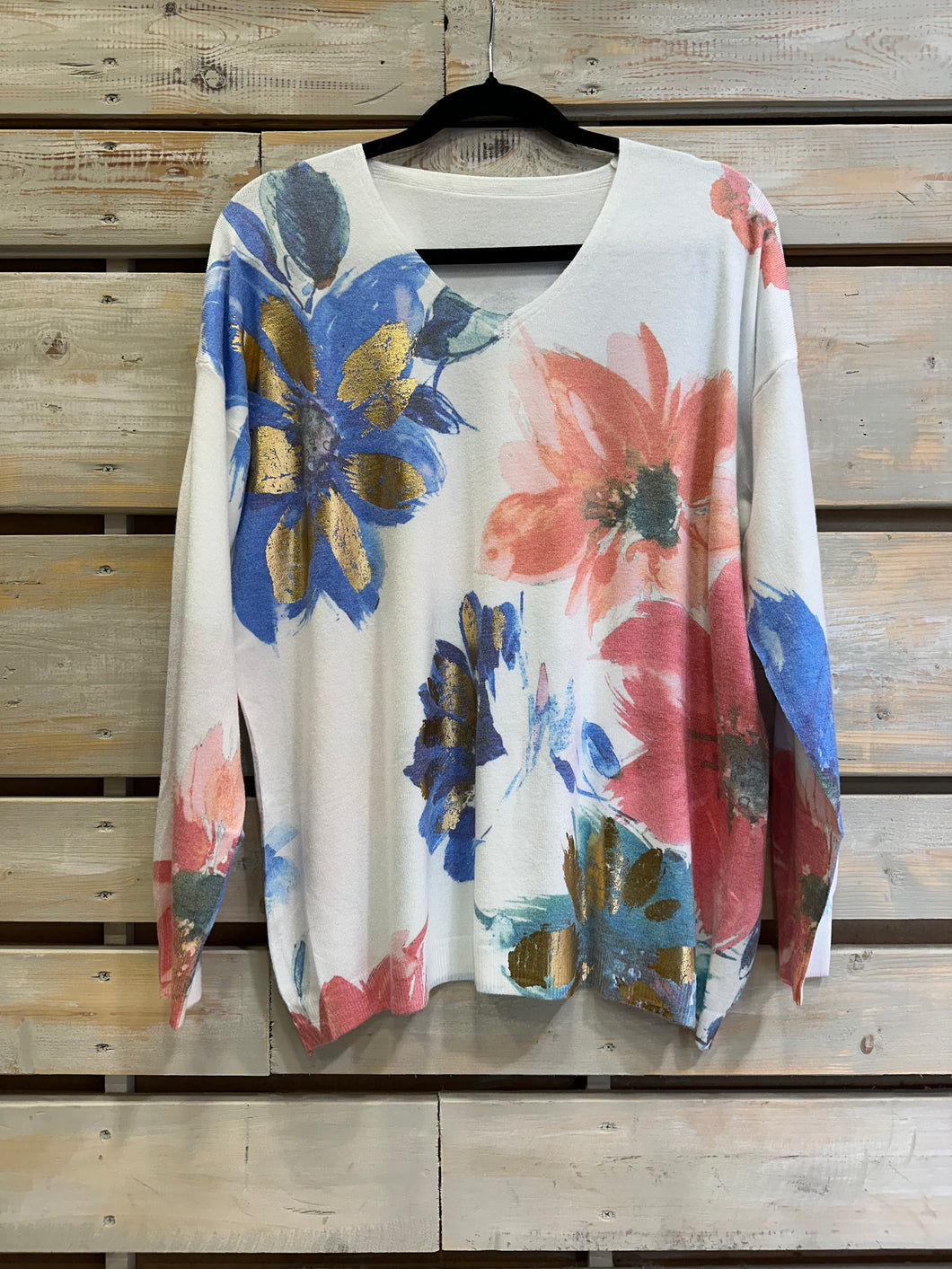 Sweater Floreado - Blanco
