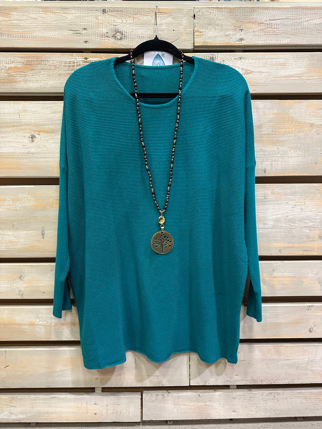 SWEATER CUELLO REDONDO-PETROLEO