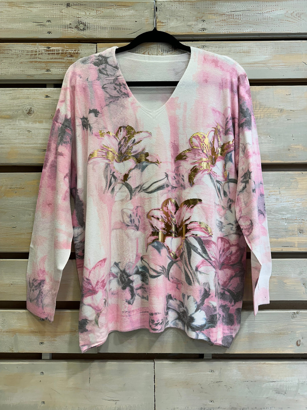 Sweater Floreado - Rosa