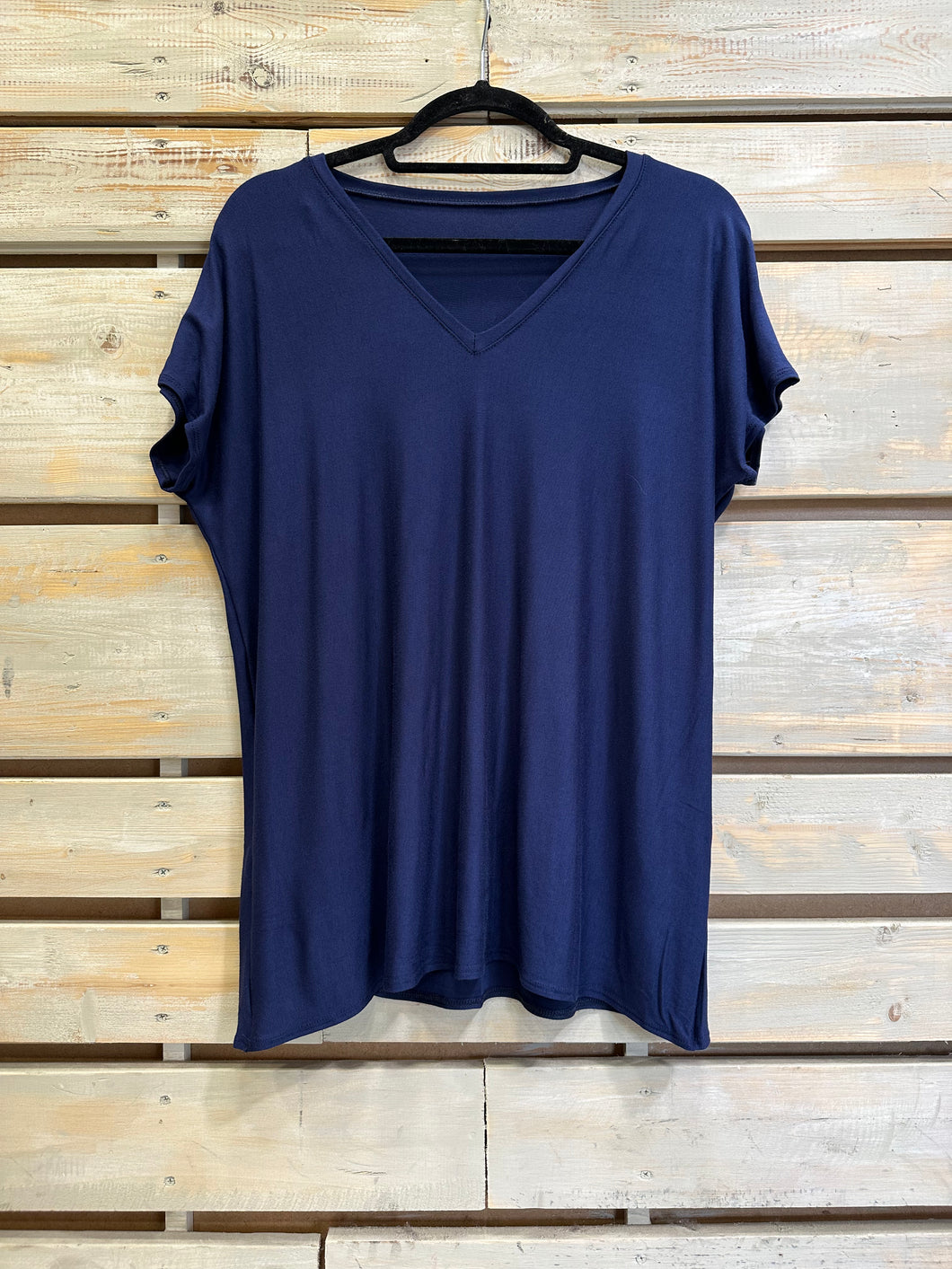 Karla Cuello V Manga Corta- Azul Marino