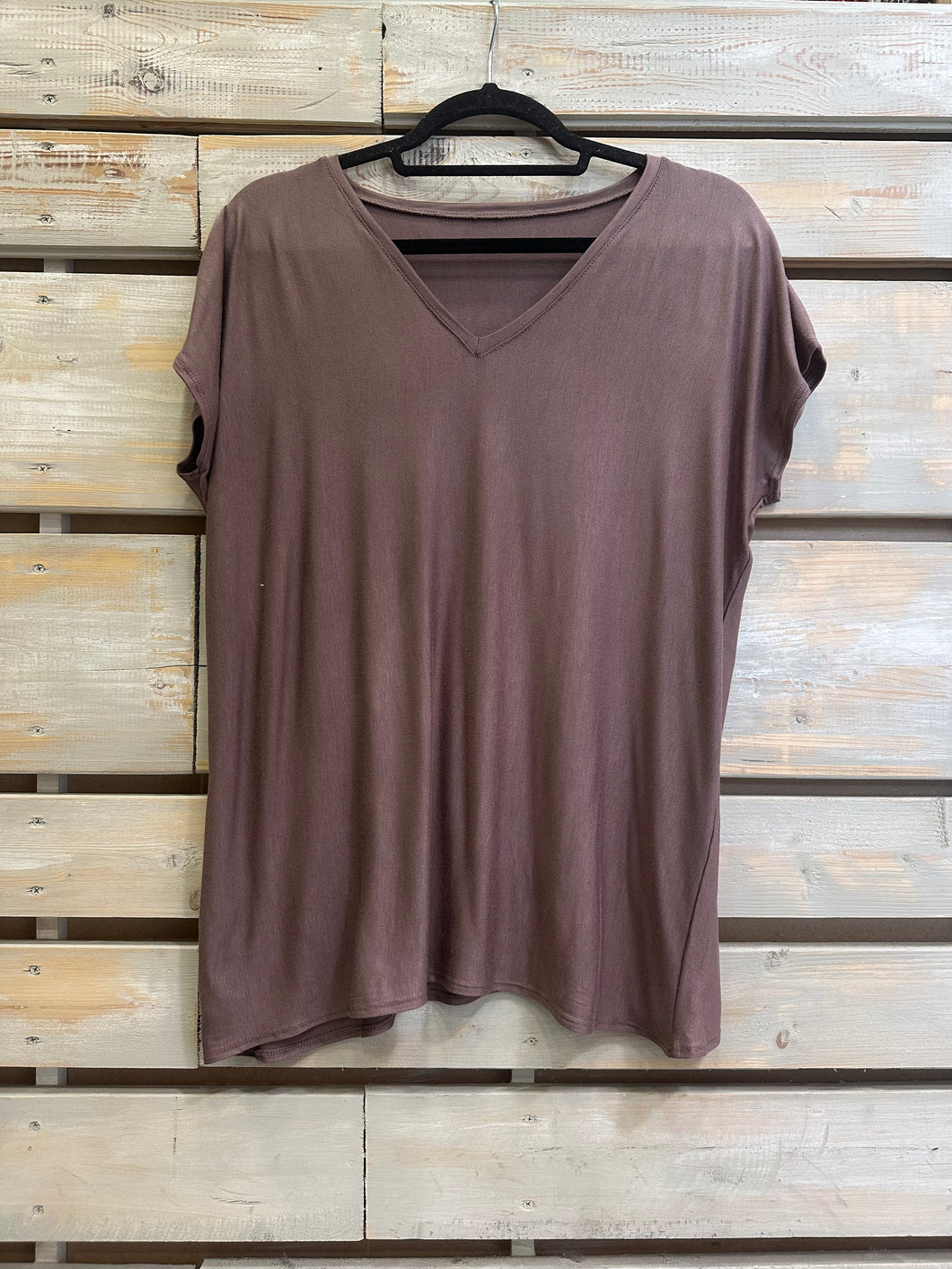 Karla Cuello V Manga Corta- Taupé